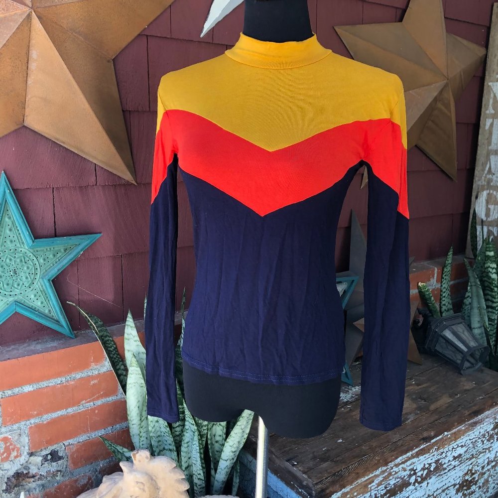 Nastygal Collection Retro Stretch Top Long Sleeve Size 6